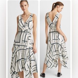 NWT Club Monaco Silk Wrap Dress White Size 00 XS